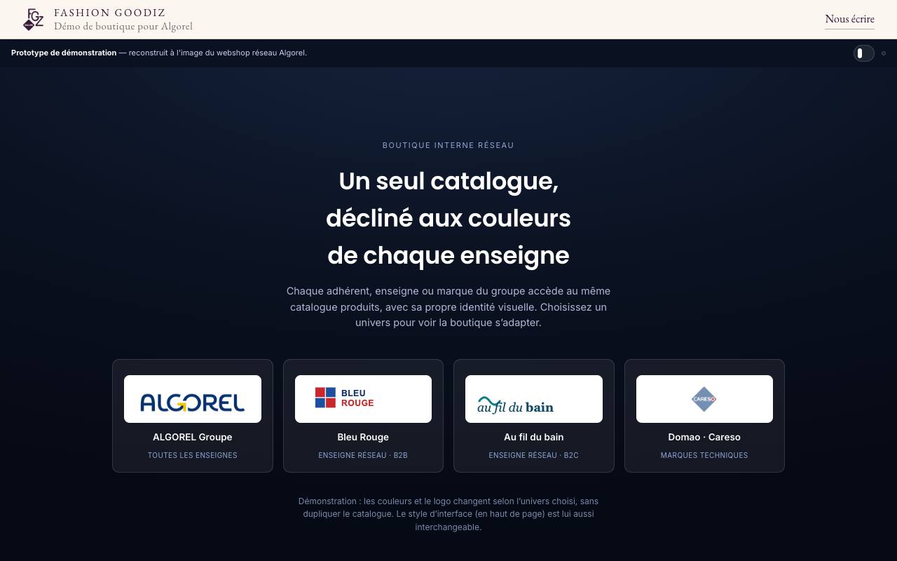 Boutique interne Algorel